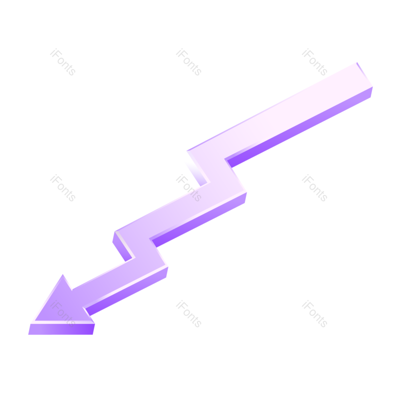 箭头图片,图表元素,立体PNG,紫色免抠素材